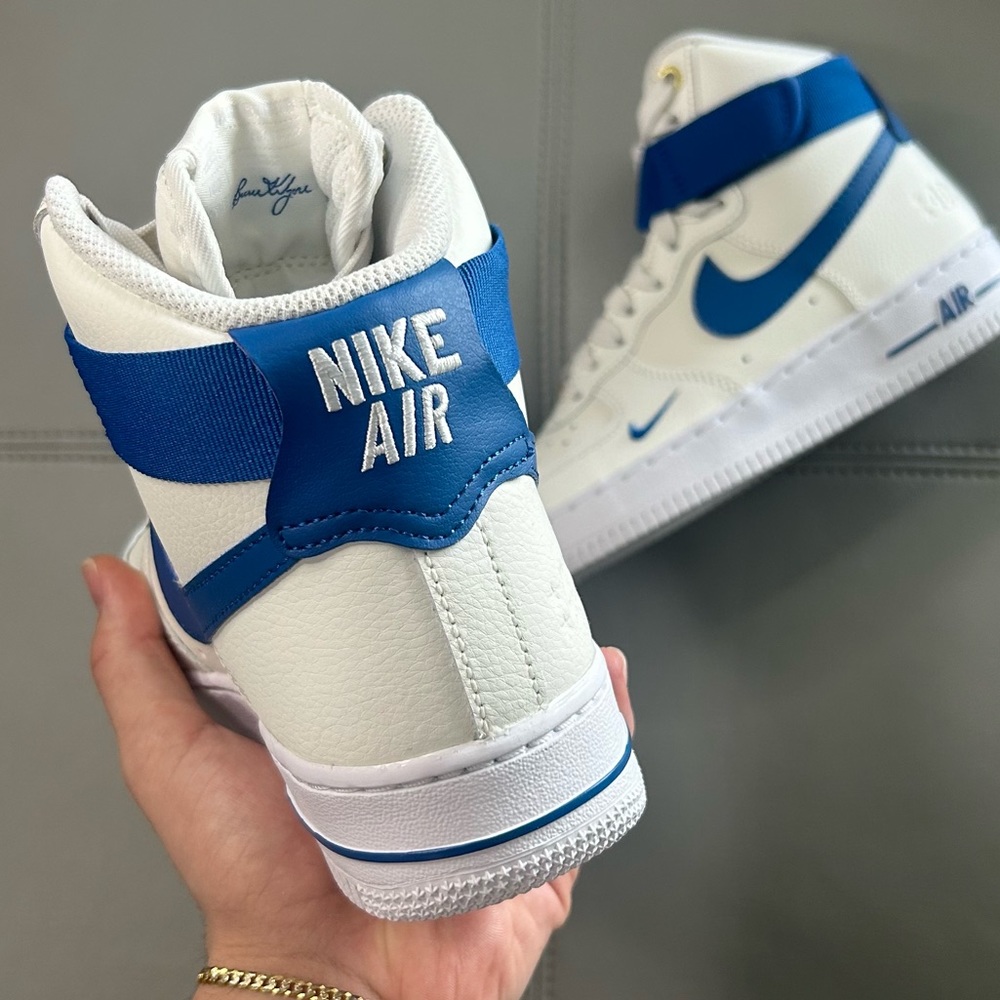 SIZE 6.5 - NIKE AIR FORCE 1 SE HIGH 40th ANNIVERSARY- SAIL BLUE JAY W - Picture 3 of 3